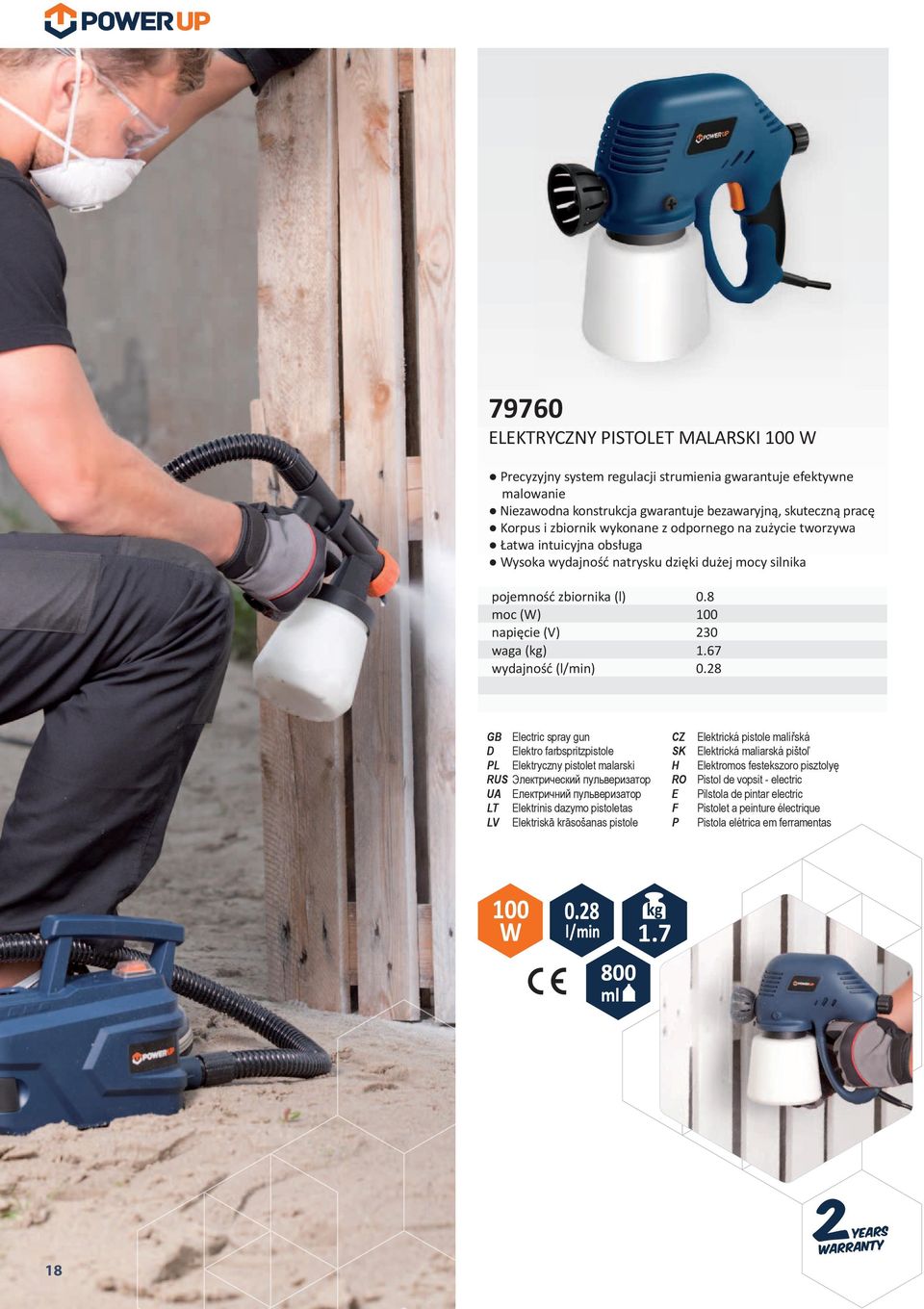 28 GB lectric spray gun D lektro farbspritzpistole L lektryczny pistolet malarski RUS Электрический пульверизатор UA Електричний пульверизатор LT lektrinis dazymo pistoletas LV lektriskā krāsošanas