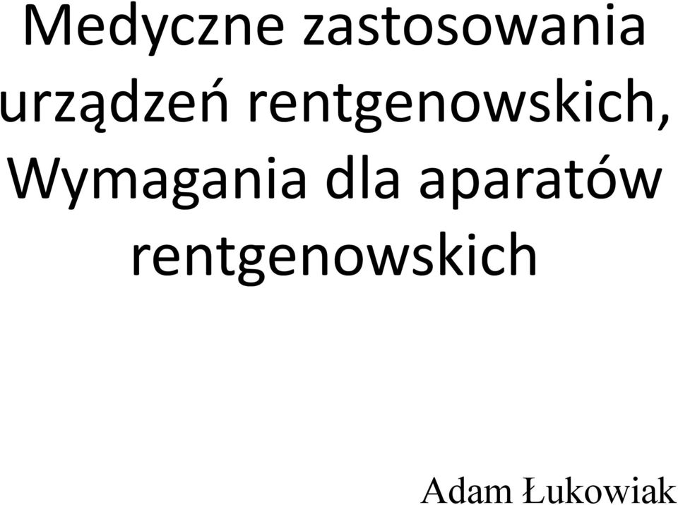 Wymagania dla aparatów