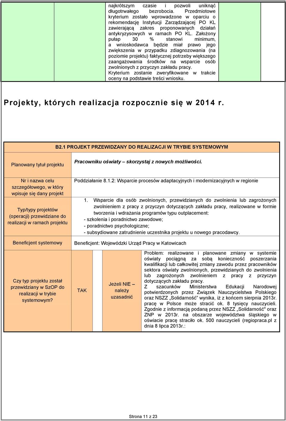 Założony pułap 30 % stanowi minimum, a wnioskodawca będzie miał prawo jego zwiększenia w przypadku zdiagnozowania (na poziomie projektu) faktycznej potrzeby większego zaangażowania środków na