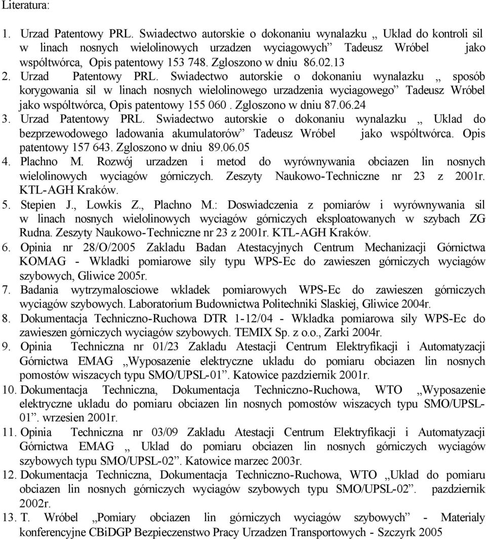 13 2. Urzad Patentowy PRL.