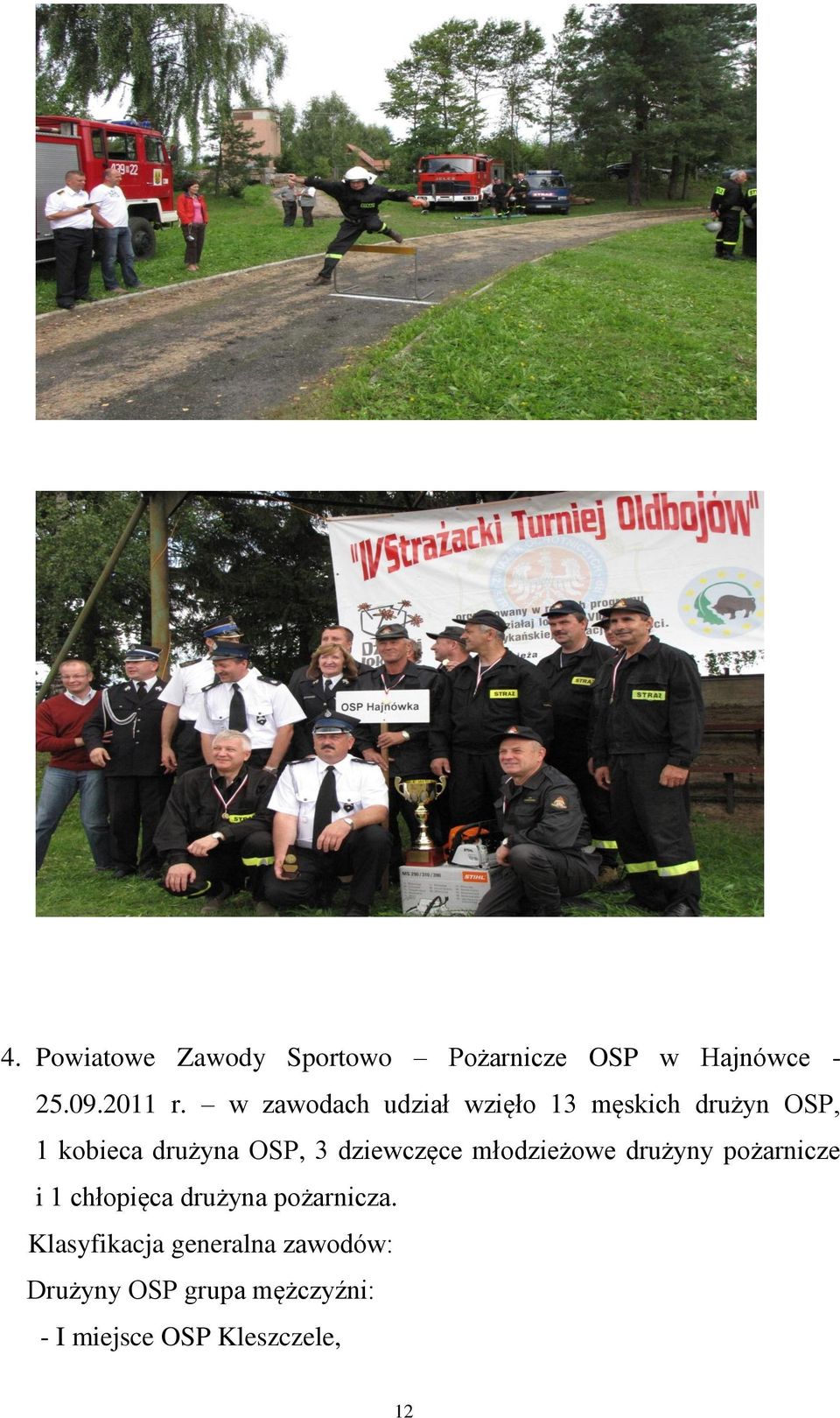 dziewczęce młodzieżowe drużyny pożarnicze i 1 chłopięca drużyna pożarnicza.