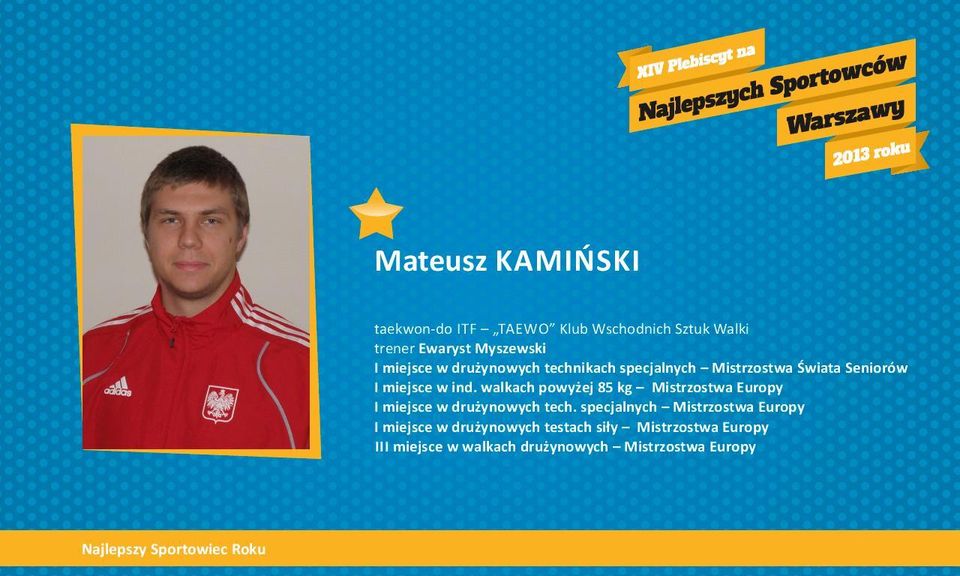 walkach powyżej 85 kg Mistrzostwa Europy I miejsce w drużynowych tech.