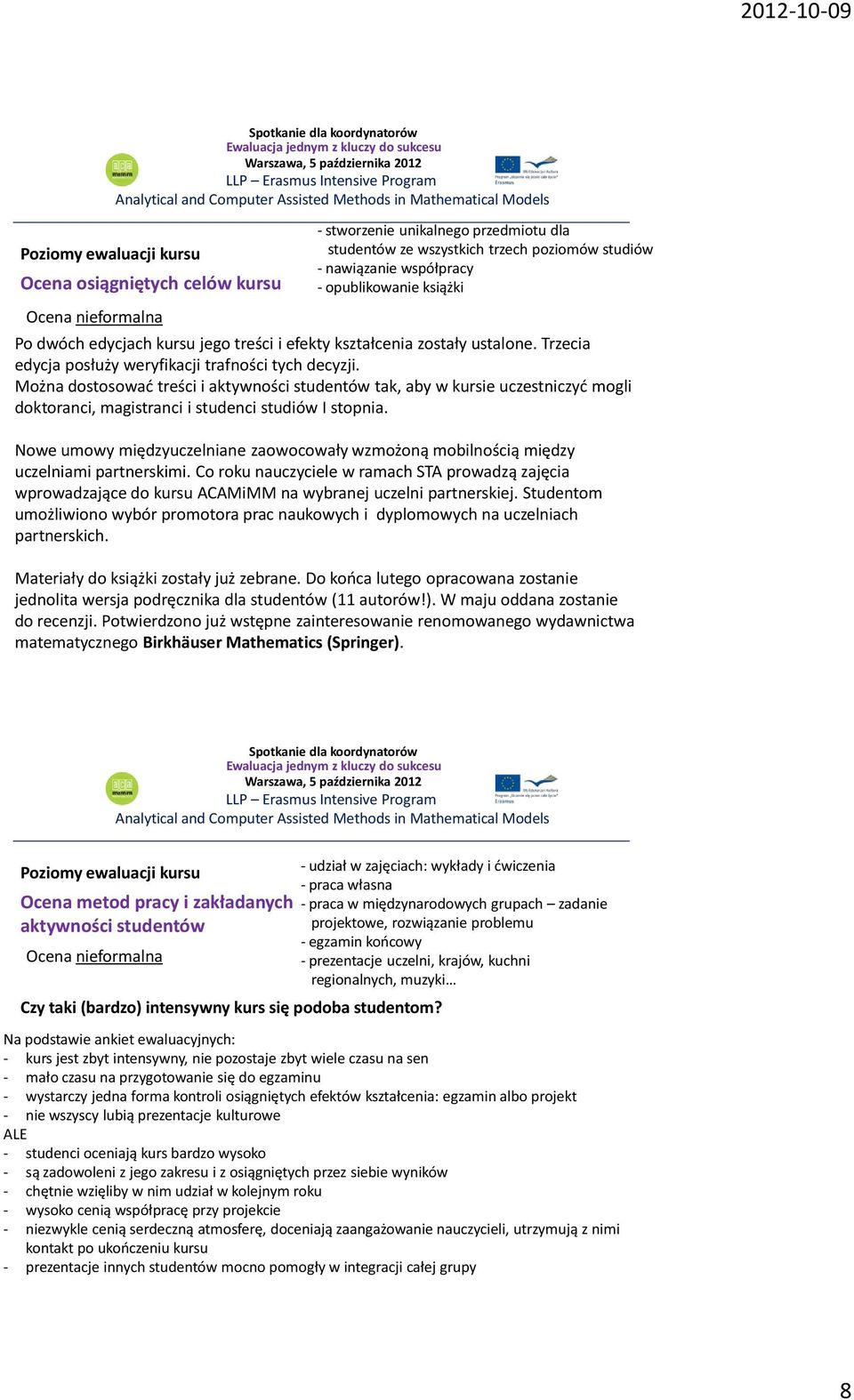 Można dostosować treści i aktywności studentów tak, aby w kursie uczestniczyć mogli doktoranci, magistranci i studenci studiów I stopnia.