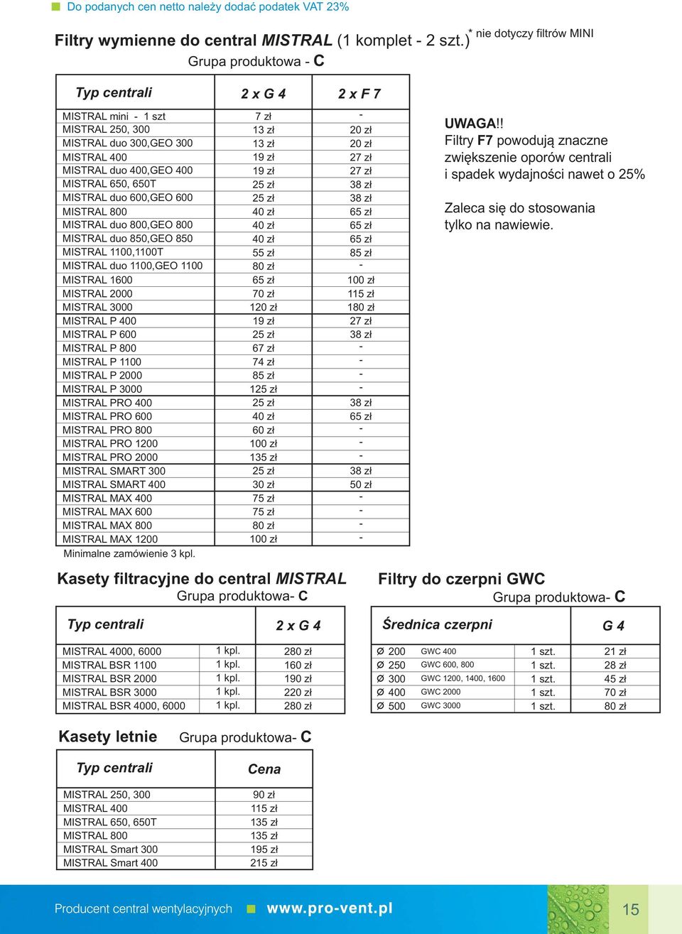 MISTRL duo 600,GEO 600 25 zł 38 zł MISTRL 800 MISTRL duo 800,GEO 800 40 zł 40 zł 65 zł 65 zł MISTRL duo 850,GEO 850 40 zł 65 zł MISTRL 1100,1100T MISTRL duo 1100,GEO 1100 55 zł 80 zł 85 zł MISTRL