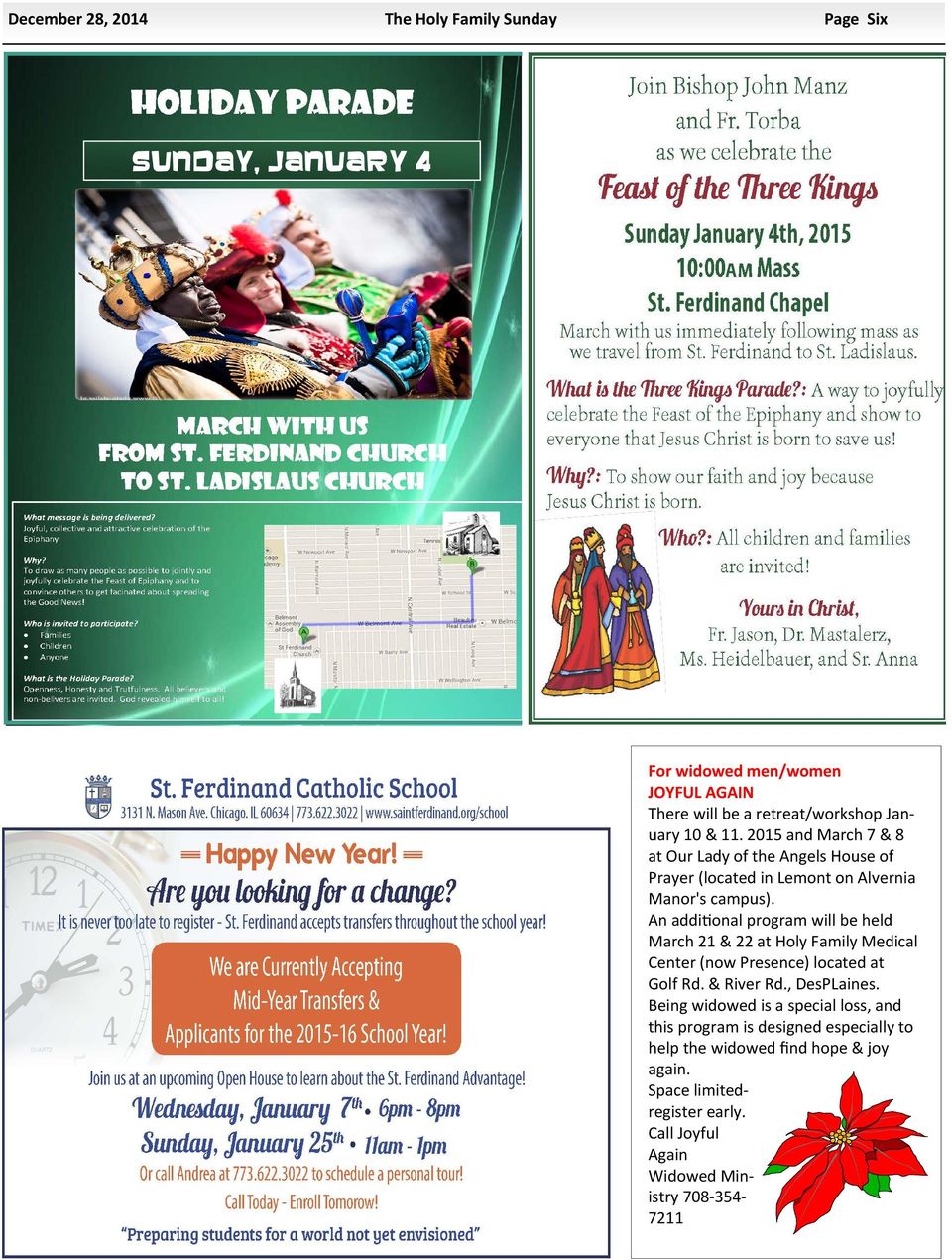 An addi onal program will be held March 21 & 22 at Holy Family Medical Center (now Presence) located at Golf Rd. & River Rd., DesPLaines.