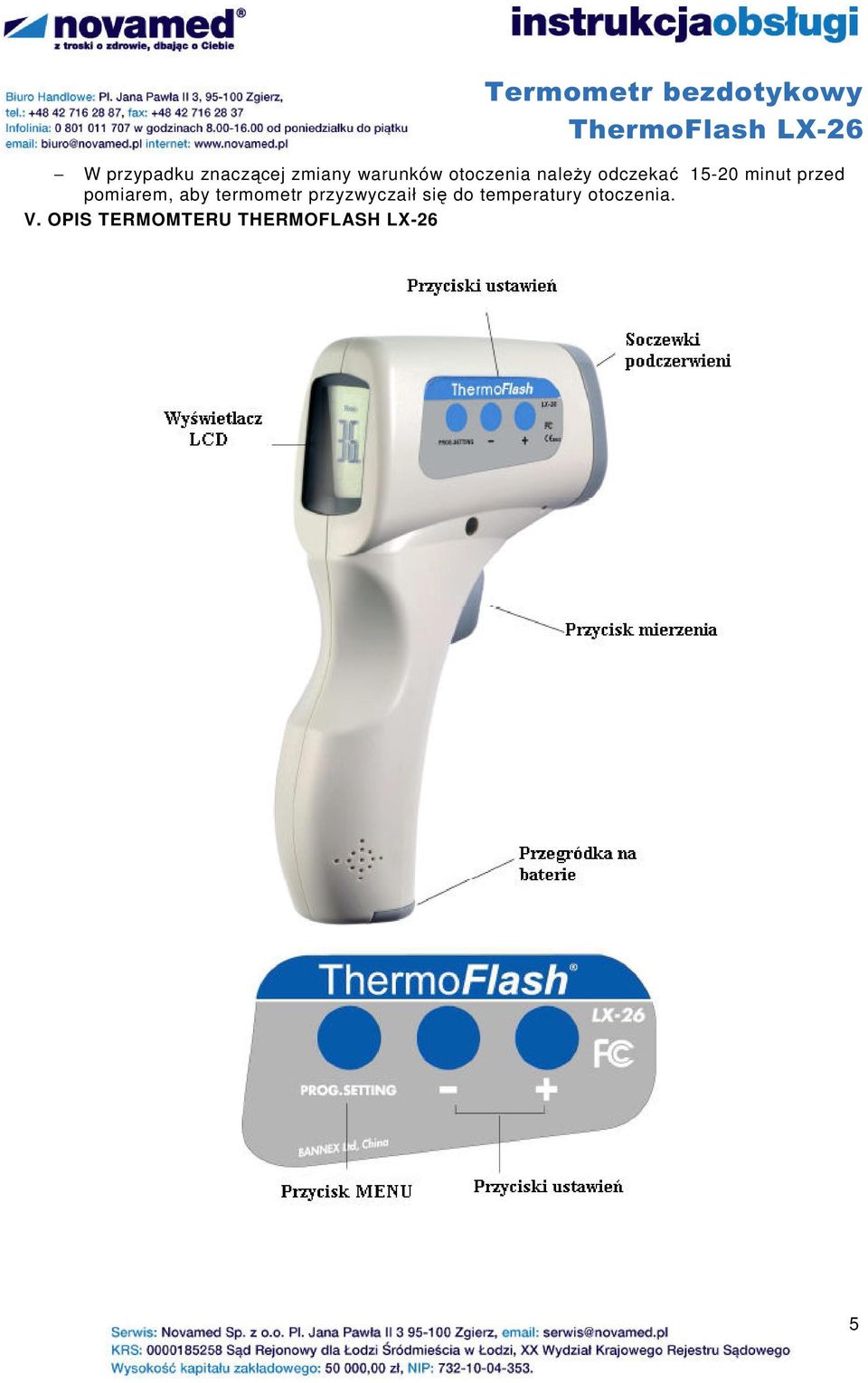 Termometr bezdotykowy ThermoFlash LX-26 - PDF Free Download