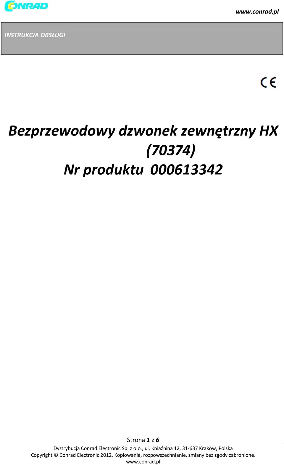 zewnętrzny HX (70374) Nr