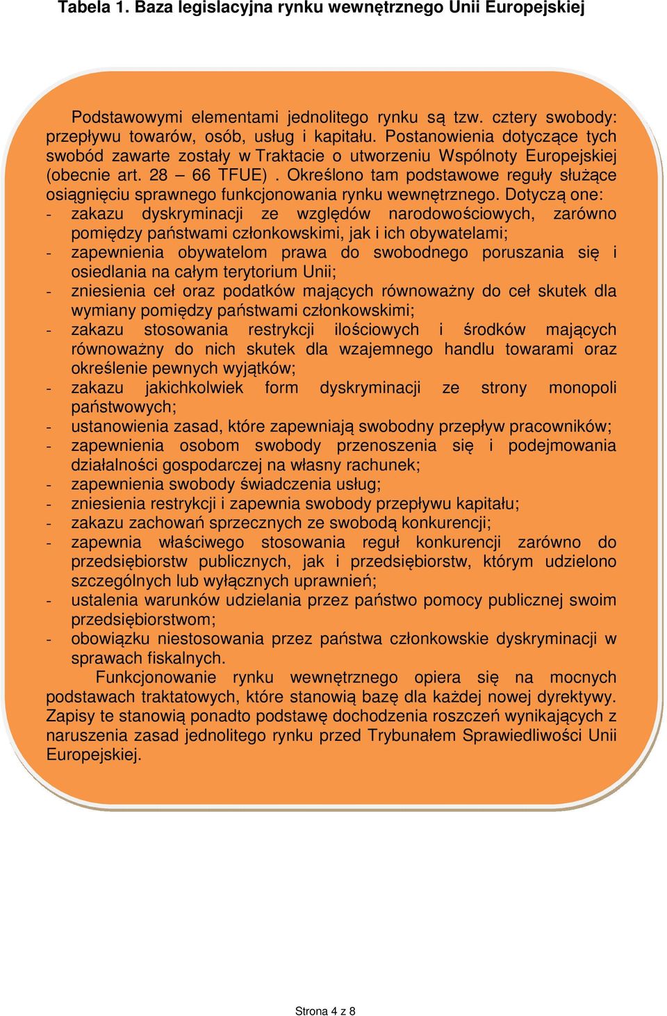 Określono tam podstawowe reguły służące osiągnięciu sprawnego funkcjonowania rynku wewnętrznego.