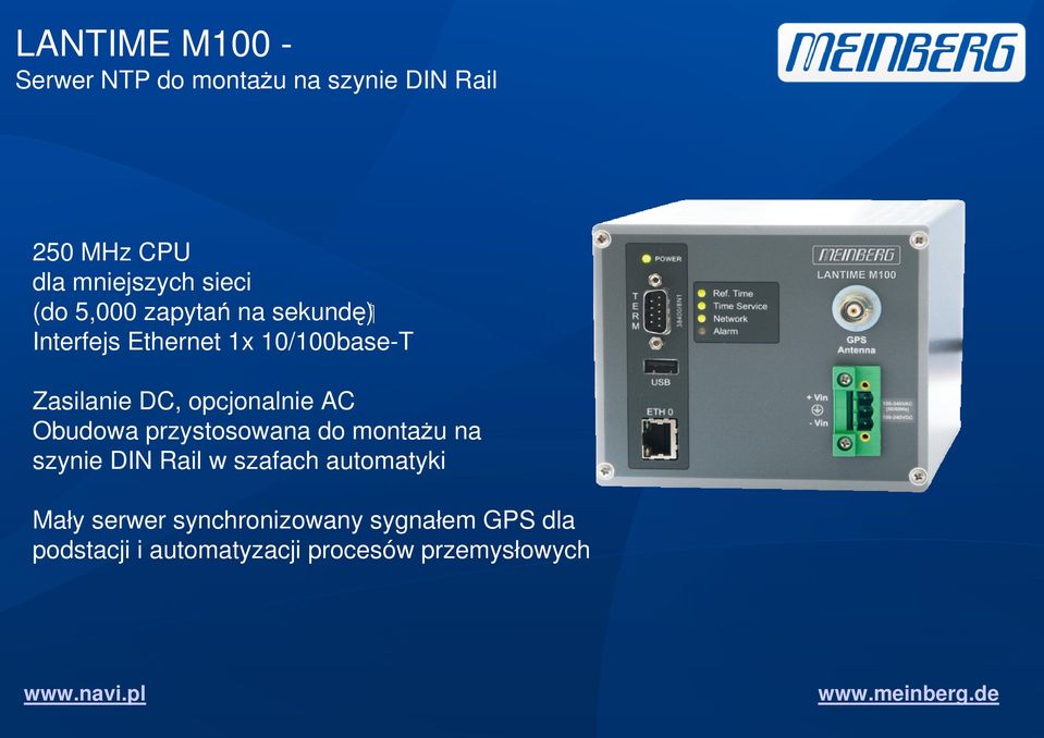 opcjonalnie AC Obudowa przystosowana do montaŝu na szynie DIN Rail w szafach automatyki