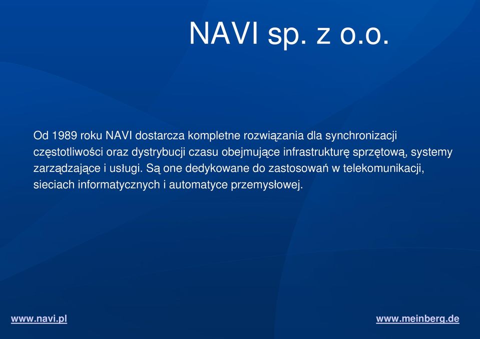 częstotliwości oraz dystrybucji czasu obejmujące infrastrukturę