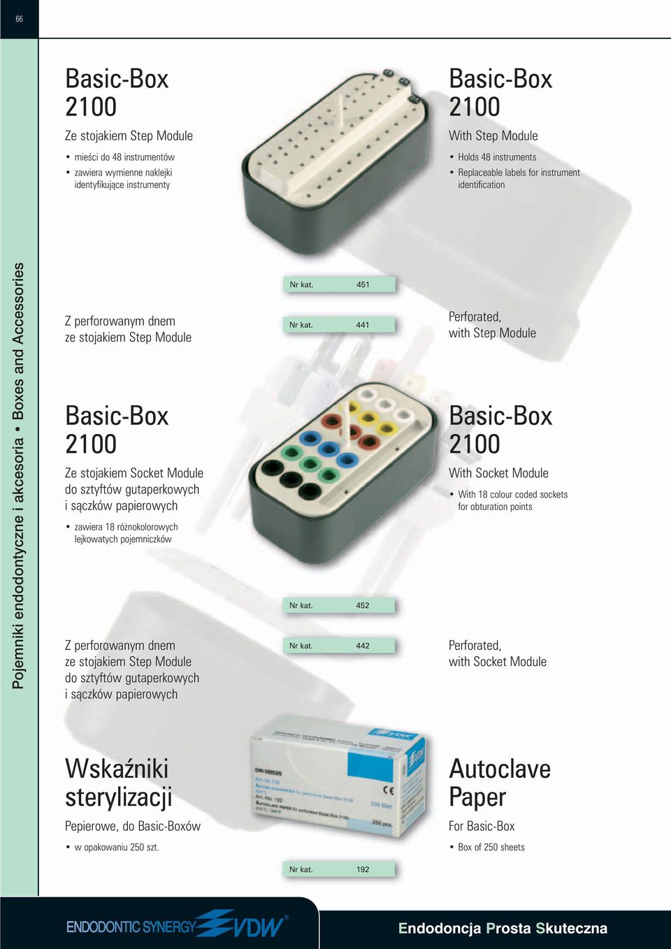 sàczków papierowych zawiera 18 ró nokolorowych lejkowatych pojemniczków Z perforowanym dnem ze stojakiem Step Module do sztyftów gutaperkowych i sàczków papierowych Nr kat. 451 Nr kat. 441 Nr kat.