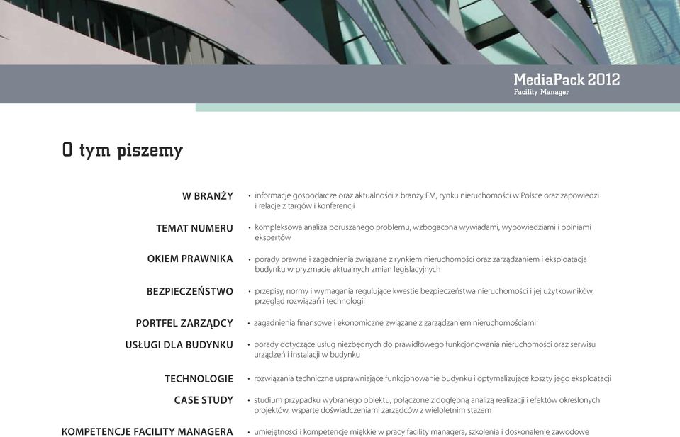 prawne i zagadnienia związane z rynkiem nieruchomości oraz zarządzaniem i eksploatacją budynku w pryzmacie aktualnych zmian legislacyjnych przepisy, normy i wymagania regulujące kwestie