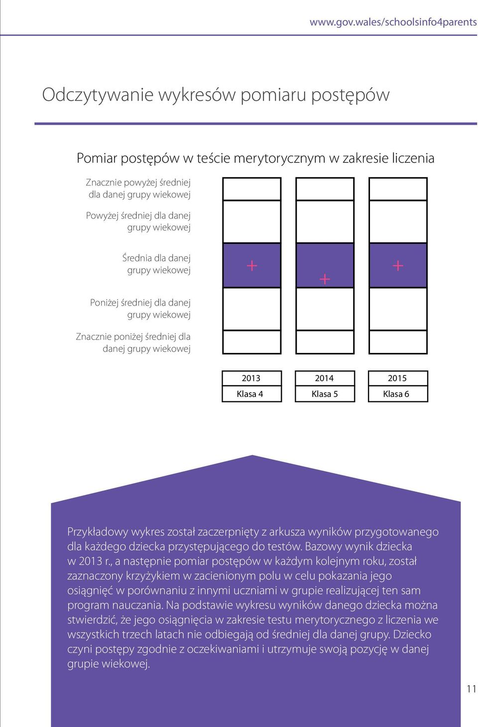 danej grupy wiekowej Średnia dla danej grupy wiekowej + + + Poniżej średniej dla danej grupy wiekowej Znacznie poniżej średniej dla danej grupy wiekowej 2013 2014 2015 Klasa 4 Klasa 5 Klasa 6