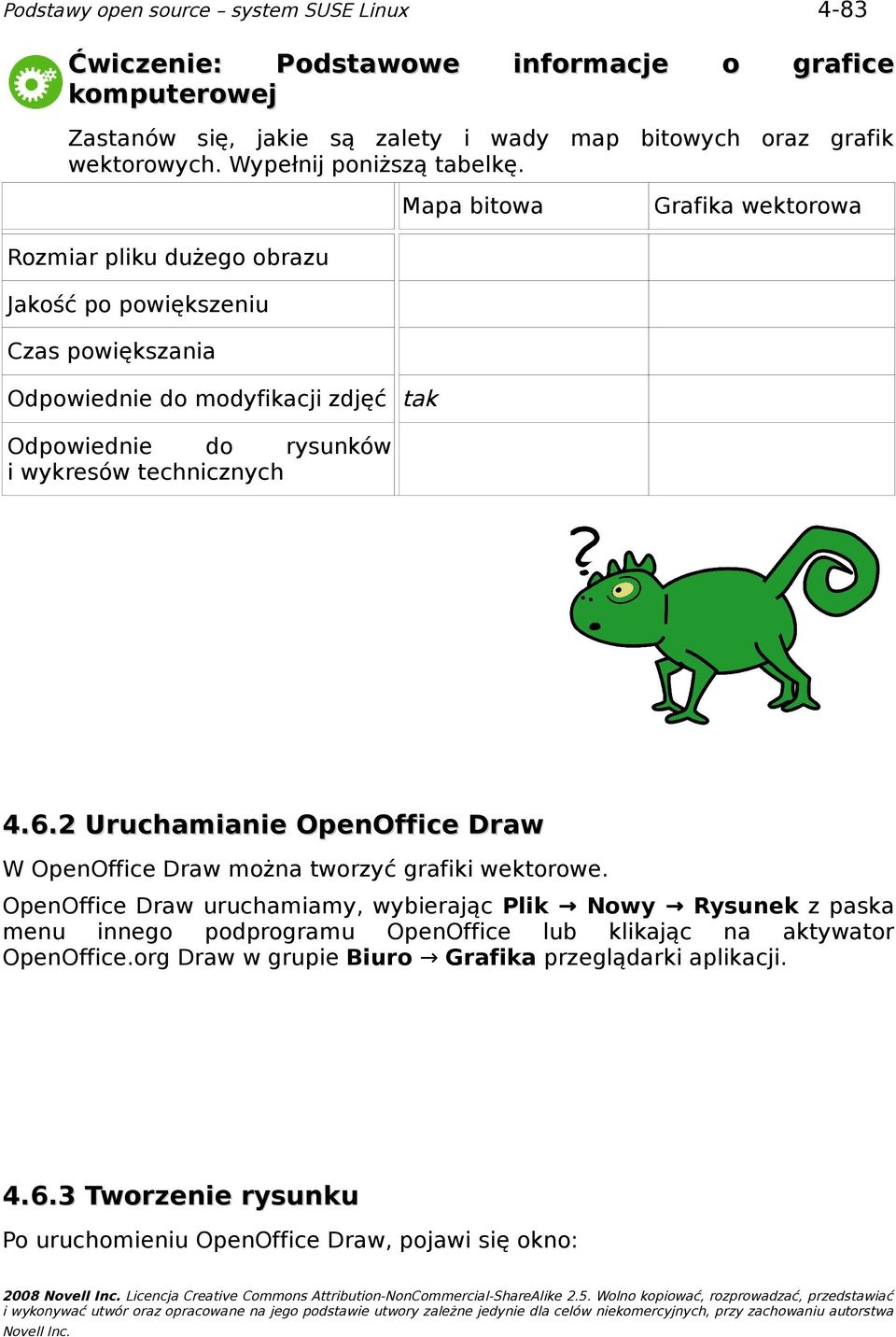 technicznych 4.6.2 Uruchamianie OpenOffice Draw W OpenOffice Draw można tworzyć grafiki wektorowe.