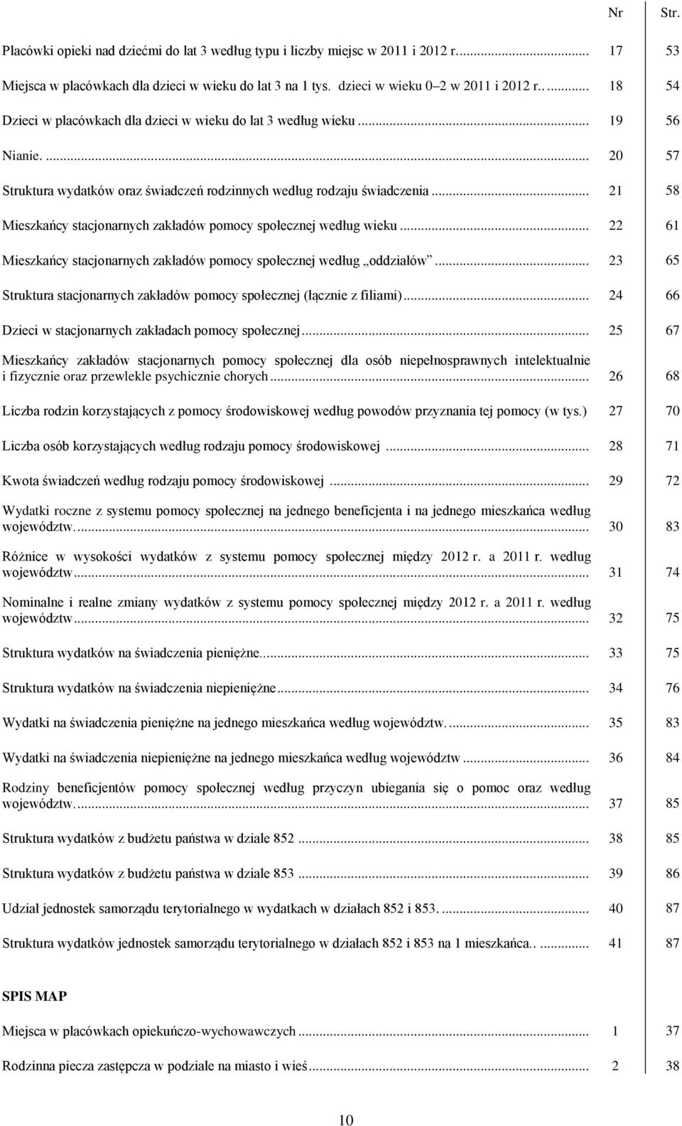 .. 21 58 Mieszkańcy stacjonarnych zakładów pomocy społecznej według wieku... 22 61 Mieszkańcy stacjonarnych zakładów pomocy społecznej według oddziałów.