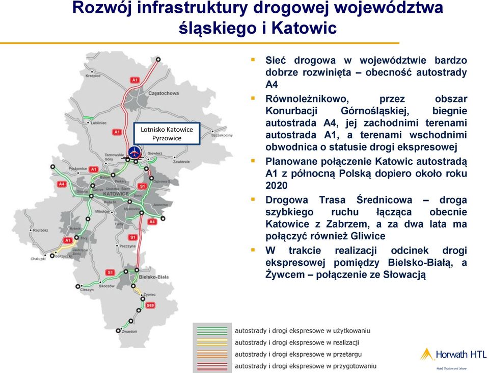 drogi ekspresowej Planowane połączenie Katowic autostradą A1 z północną Polską dopiero około roku 2020 Drogowa Trasa Średnicowa droga szybkiego ruchu łącząca