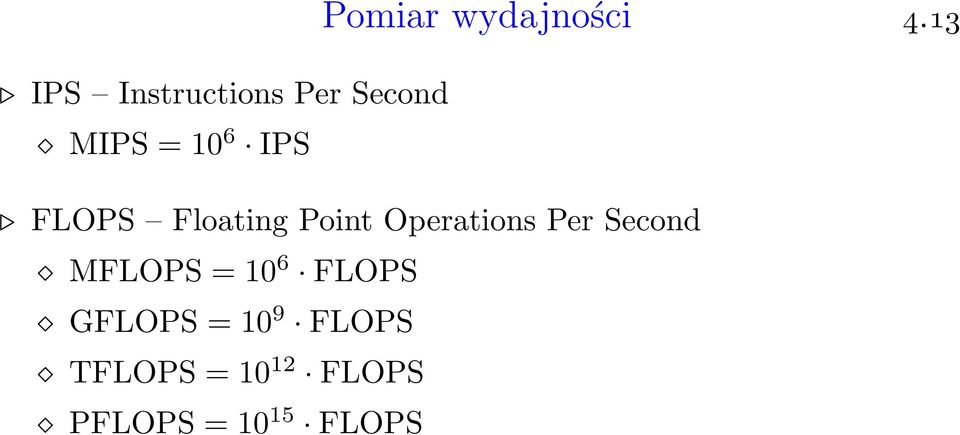 FLOPS Floating Point Operations Per Second