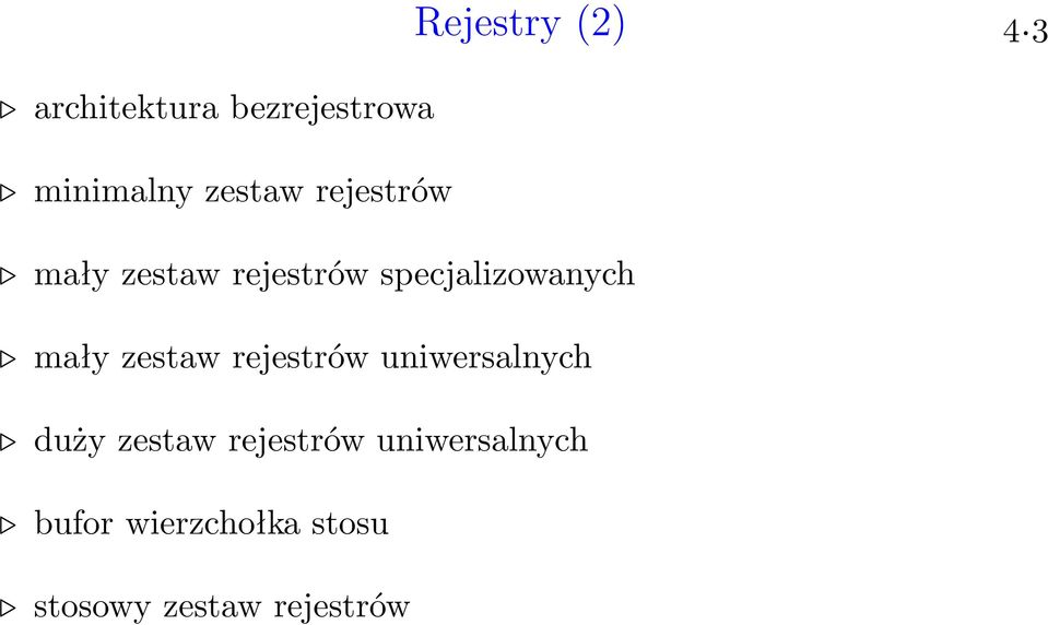 rejestrów uniwersalnych duży zestaw rejestrów