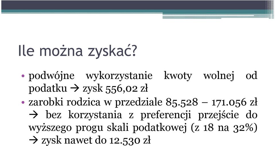 zł zarobki rodzica w przedziale 85.528 171.