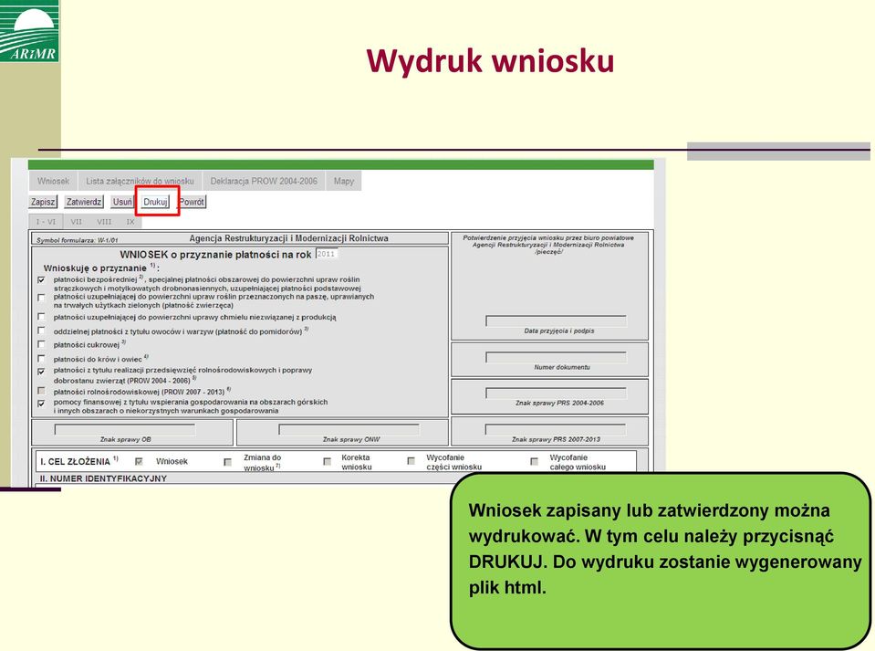 W tym celu należy przycisnąć DRUKUJ.