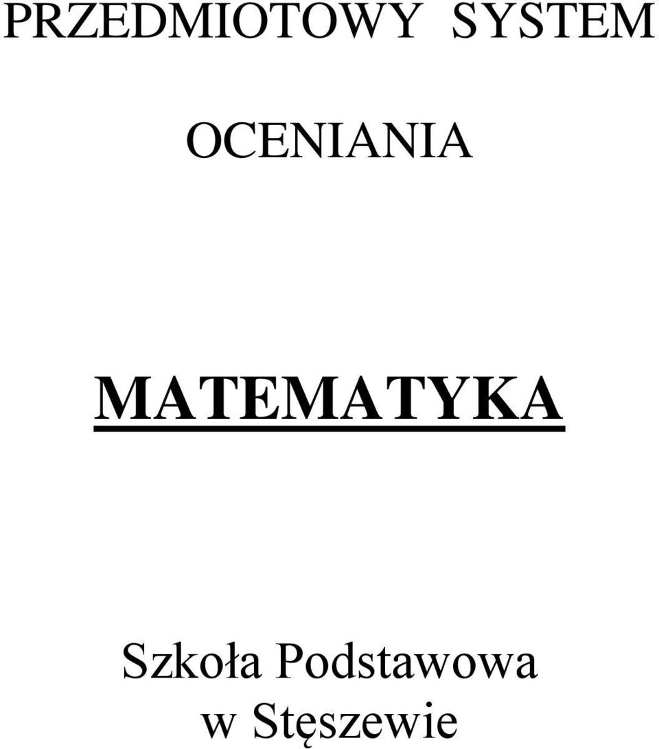 MATEMATYKA Szkoła