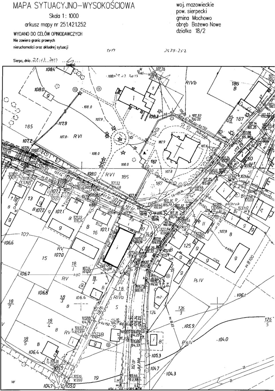 sierpecki gmina Mochowo obręb Bożewo Nowe działka 18/2 Nie zawiera granic prawnych nieruchomości oraz aktualnej