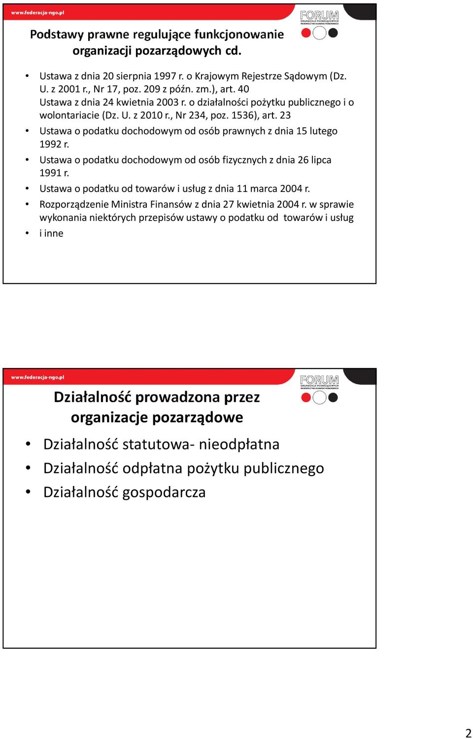 23 Ustawa o podatku dochodowym od osób prawnych z dnia 15 lutego 1992 r. Ustawa o podatku dochodowym od osób fizycznych z dnia 26 lipca 1991 r.