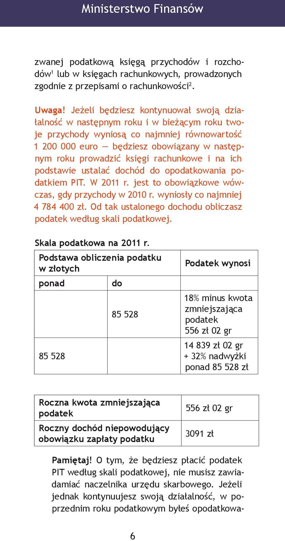 rachunkowe i na ich podstawie ustalać dochód do opodatkowania podatkiem PIT. W 2011 r. jest to obowiązkowe wówczas, gdy przychody w 2010 r. wyniosły co najmniej 4 784 400 zł.