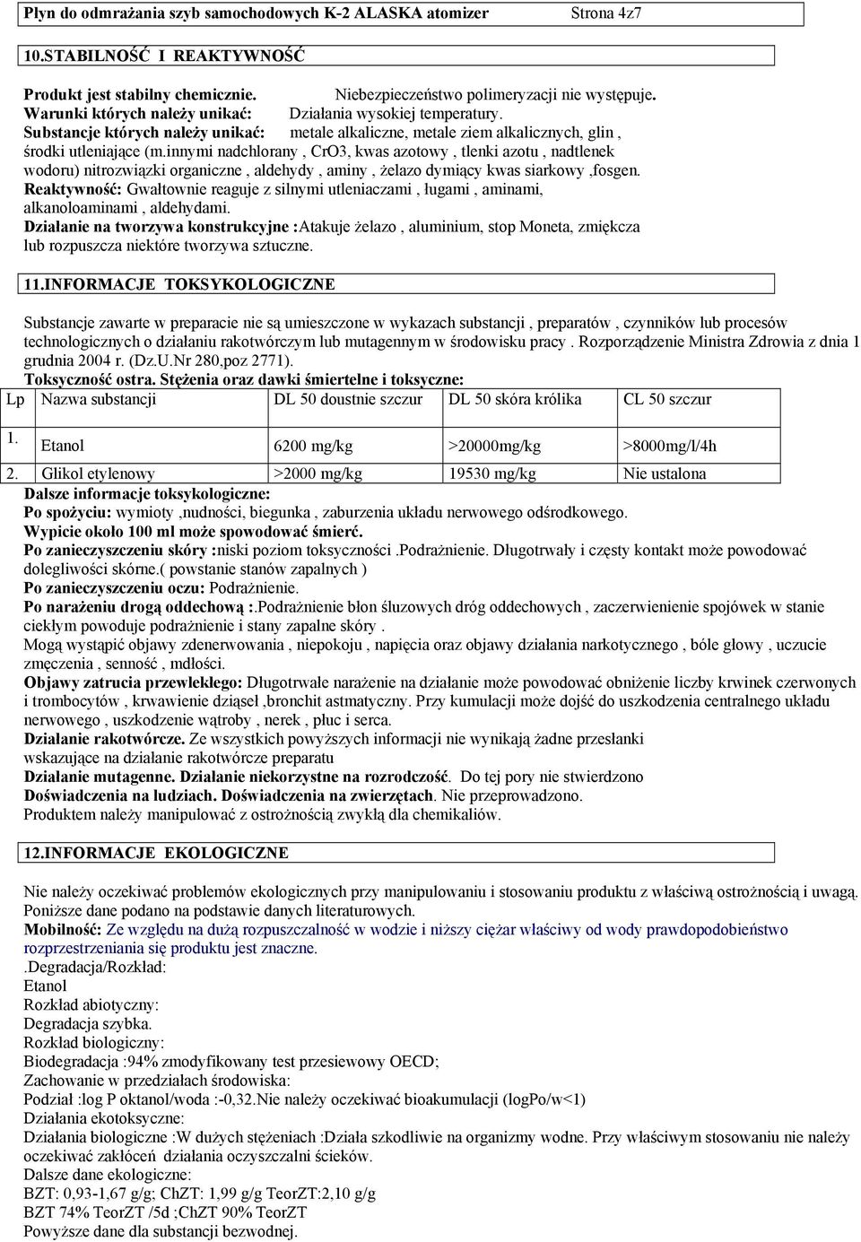 innymi nadchlorany, CrO3, kwas azotowy, tlenki azotu, nadtlenek wodoru) nitrozwiązki organiczne, aldehydy, aminy, żelazo dymiący kwas siarkowy,fosgen.