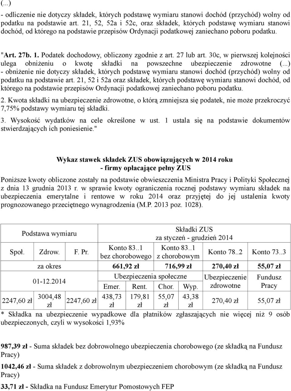 Podatek dochodowy, obliczony zgodnie z art. 27 lub art. 30c, w pierwszej kolejności ulega obniżeniu o kwotę składki na powszechne ubezpieczenie zdrowotne (.