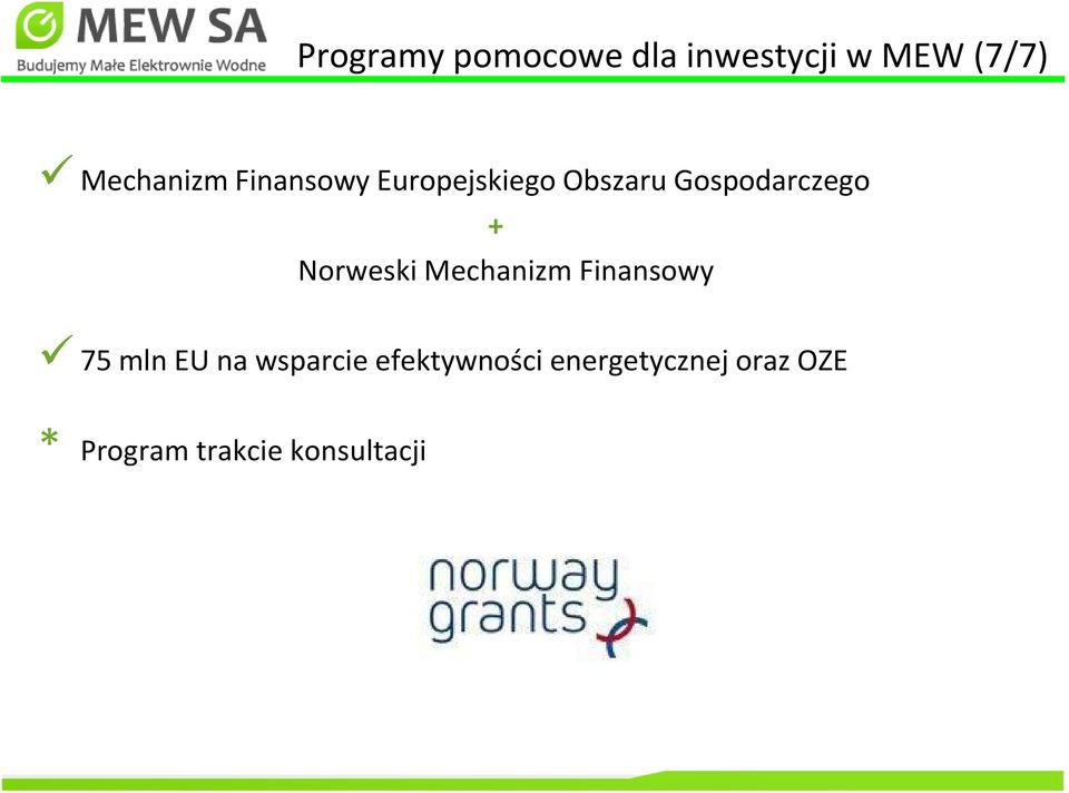 Norweski Mechanizm Finansowy 75 mln EU na wsparcie