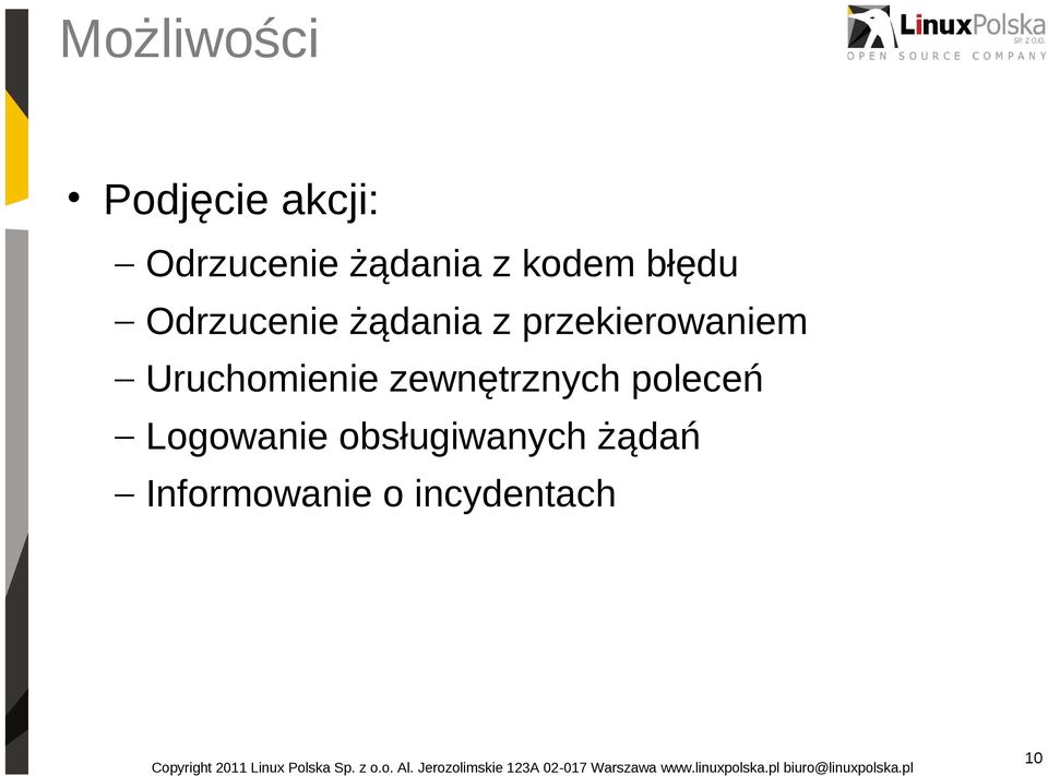 przekierowaniem Uruchomienie zewnętrznych