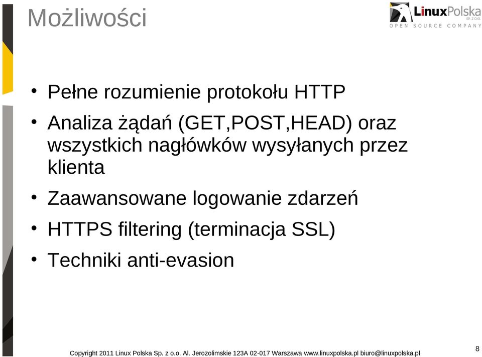 wysyłanych przez klienta Zaawansowane logowanie