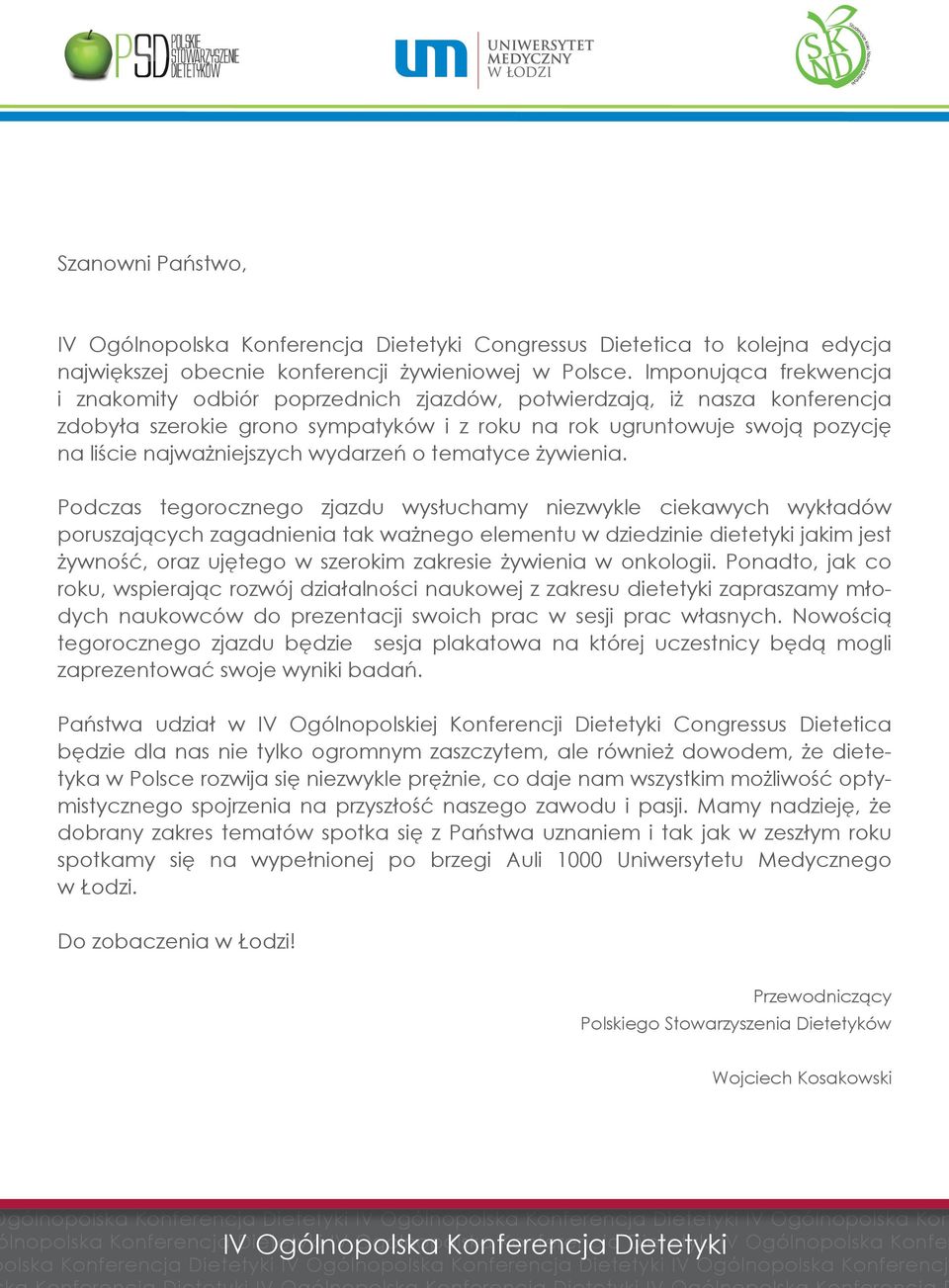 wydarzeń o tematyce żywienia.