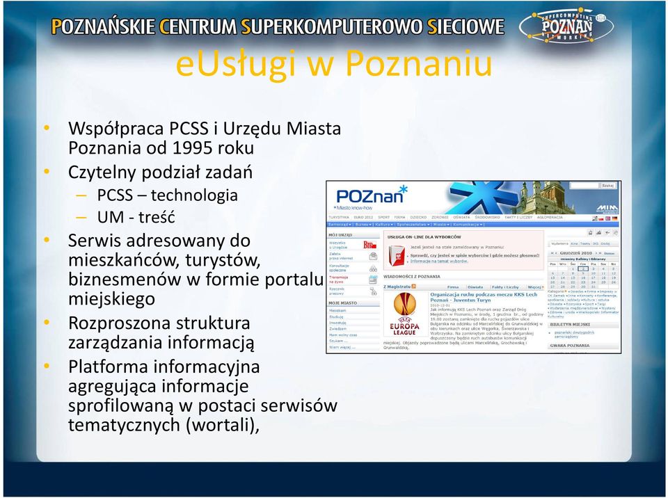 biznesmenów w formie portalu miejskiego Rozproszona struktura zarządzania informacją