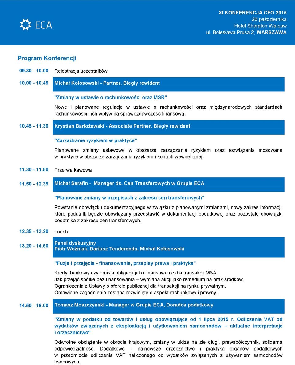 wpływ na sprawozdawczość finansową. 10.45-11.
