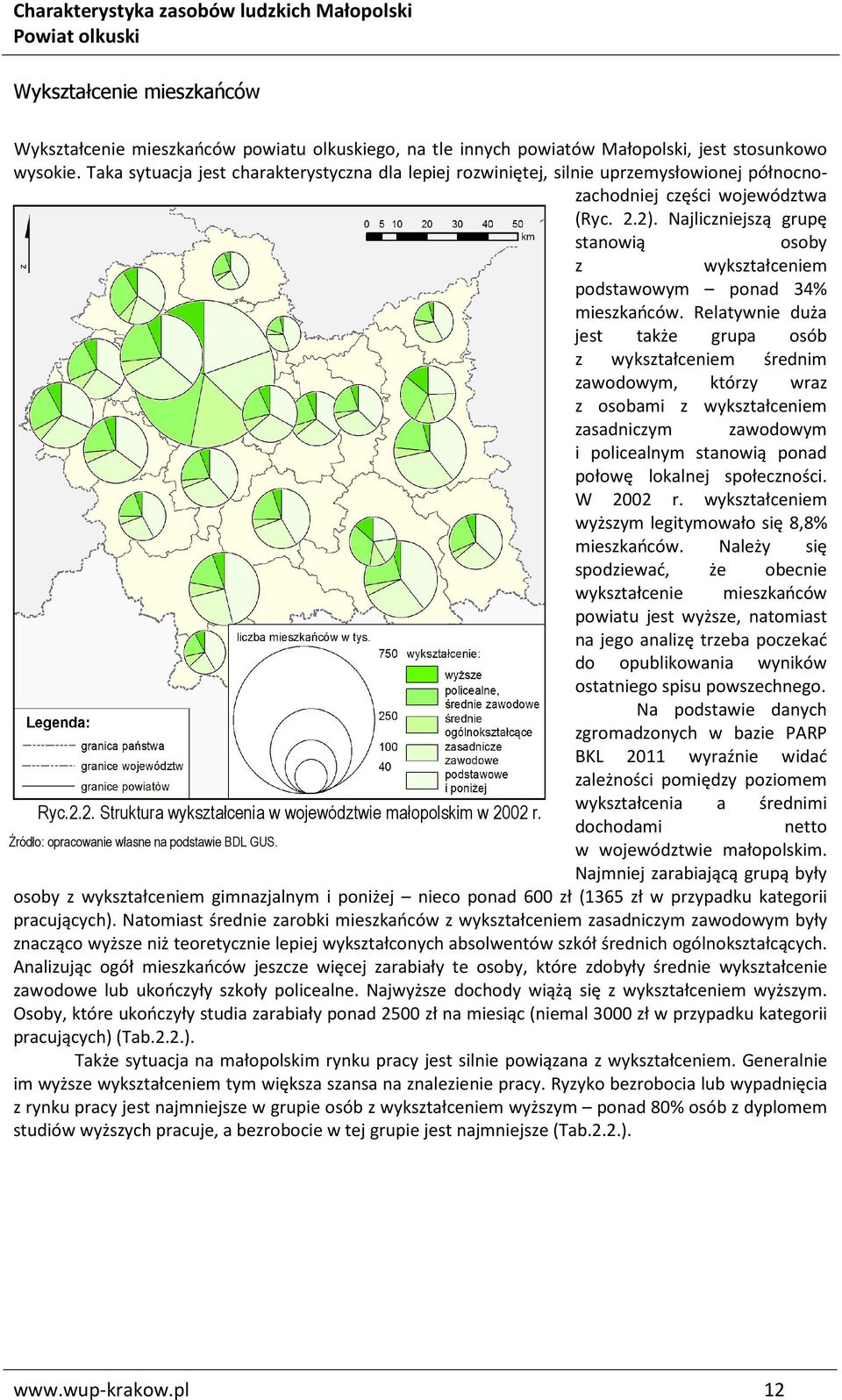 Najliczniejszą grupę stanowią osoby z wykształceniem podstawowym ponad 34% mieszkańców.