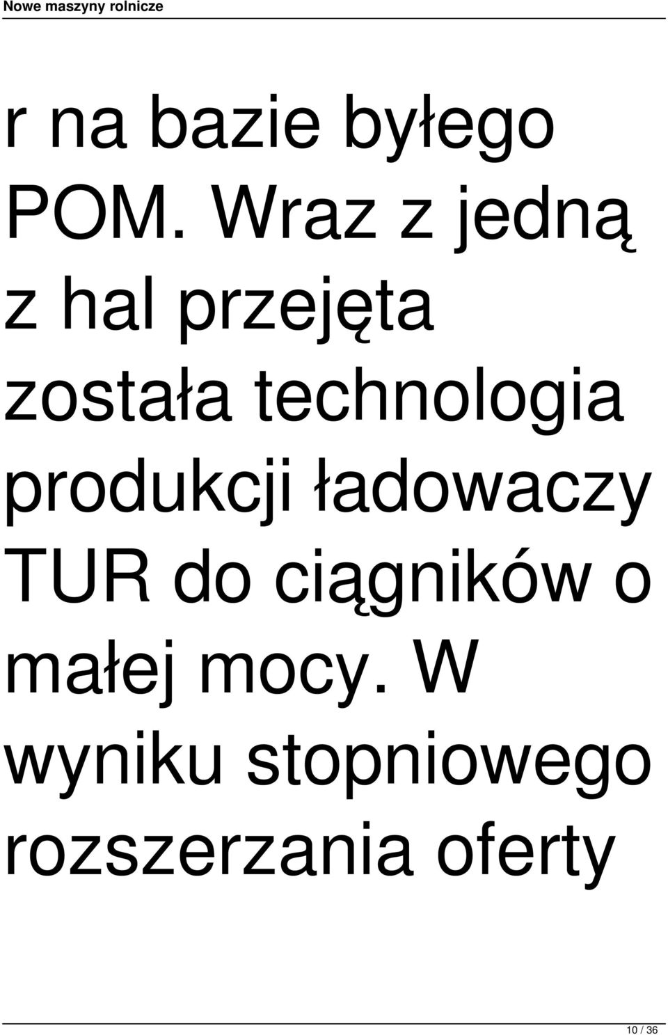 technologia produkcji ładowaczy TUR do