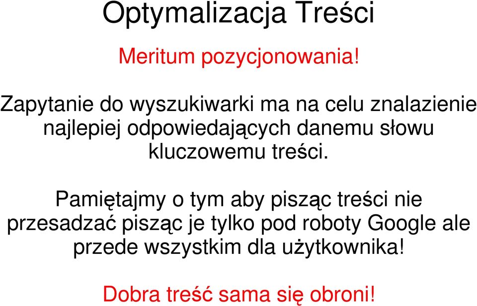 danemu słowu kluczowemu treści.