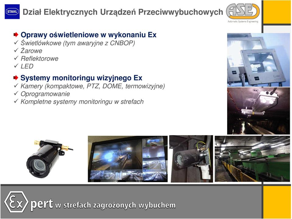 Reflektorowe LED Systemy monitoringu wizyjnego Ex Kamery (kompaktowe,