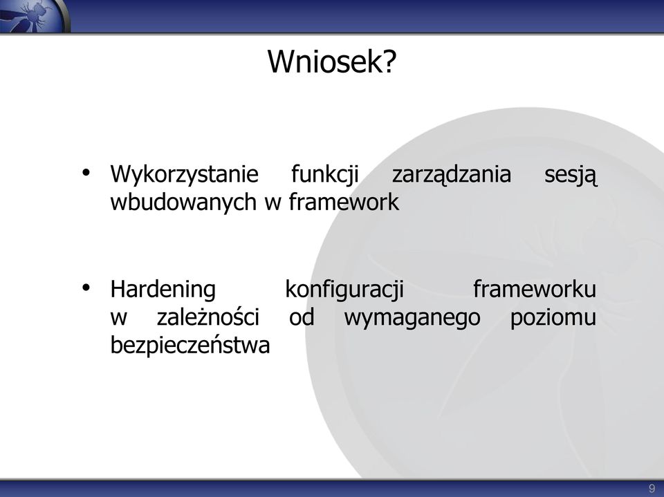 wbudowanych w framework Hardening