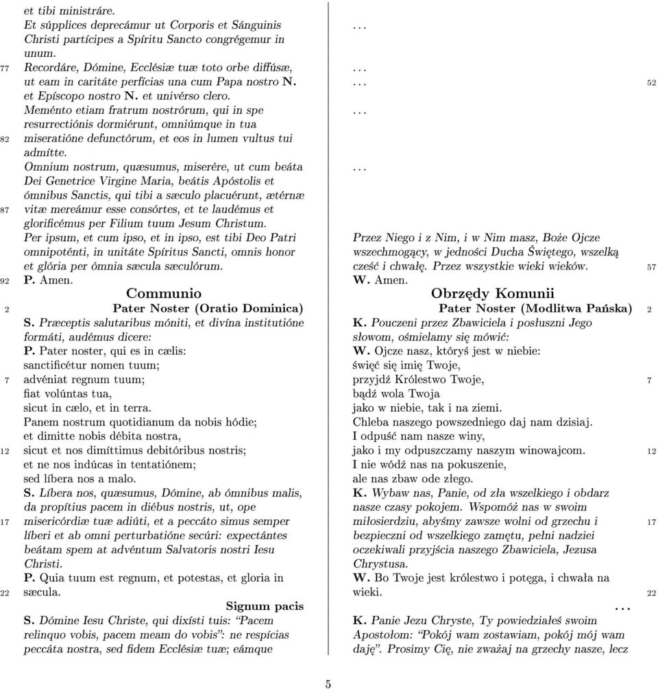 .. resurrectiónis dormiérunt, omniúmque in tua 82 miseratióne defunctórum, et eos in lumen vultus tui admítte. Omnium nostrum, quæsumus, miserére, ut cum beáta.