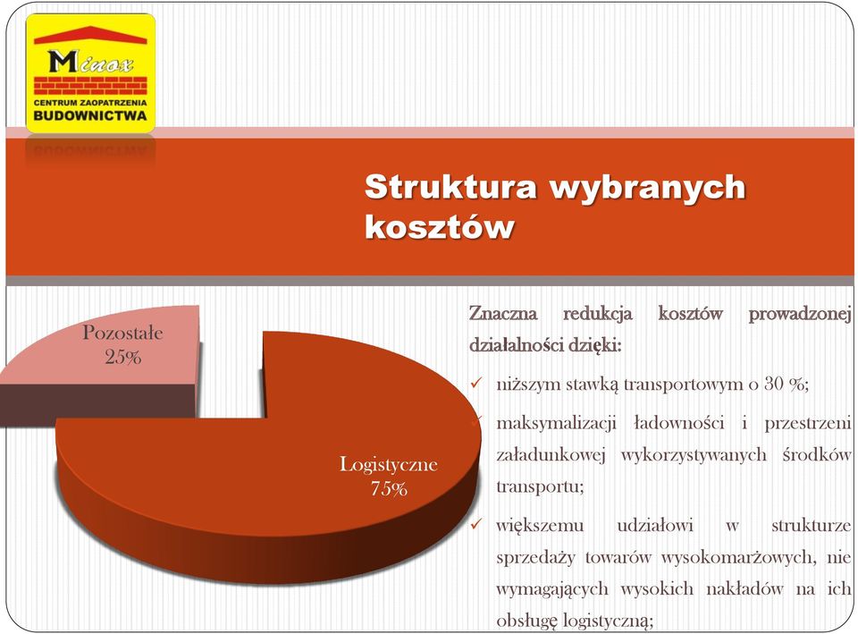 przestrzeni załadunkowej wykorzystywanych środków transportu; większemu udziałowi w