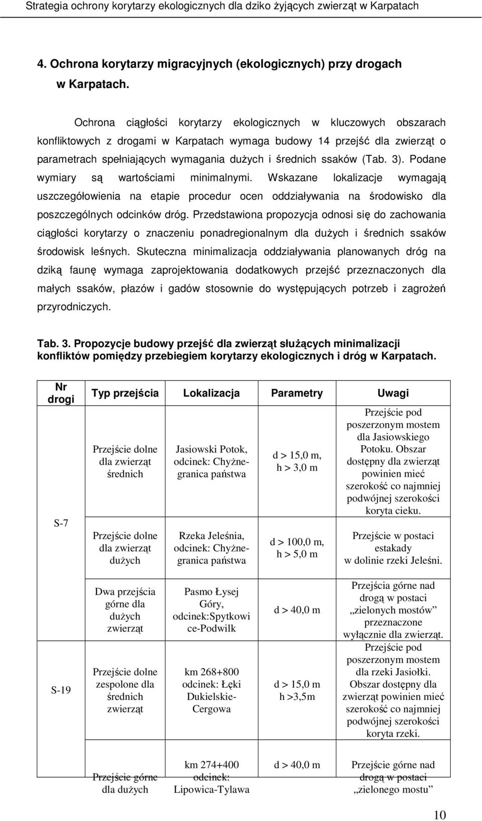 3). Podane wymiary są wartościami minimalnymi. Wskazane lokalizacje wymagają uszczegółowienia na etapie procedur ocen oddziaływania na środowisko dla poszczególnych odcinków dróg.