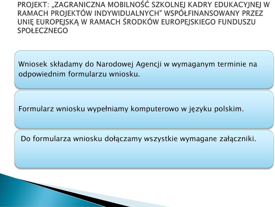 Formularz wniosku wypełniamy komputerowo w języku