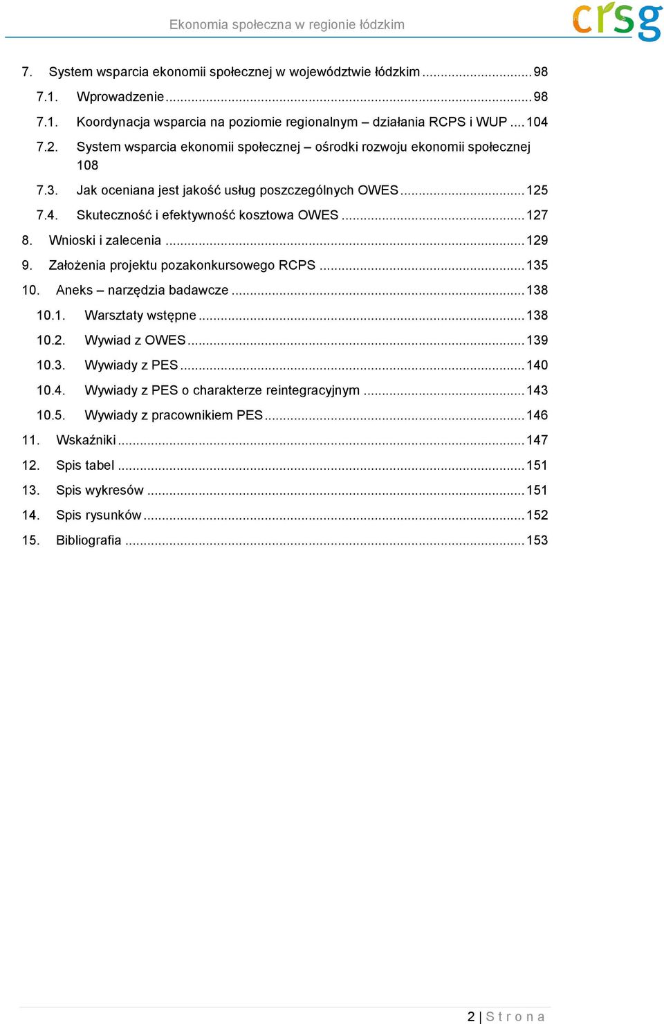 Wnioski i zalecenia... 129 9. Założenia projektu pozakonkursowego RCPS... 135 10. Aneks narzędzia badawcze... 138 10.1. Warsztaty wstępne... 138 10.2. Wywiad z OWES... 139 10.3. Wywiady z PES.