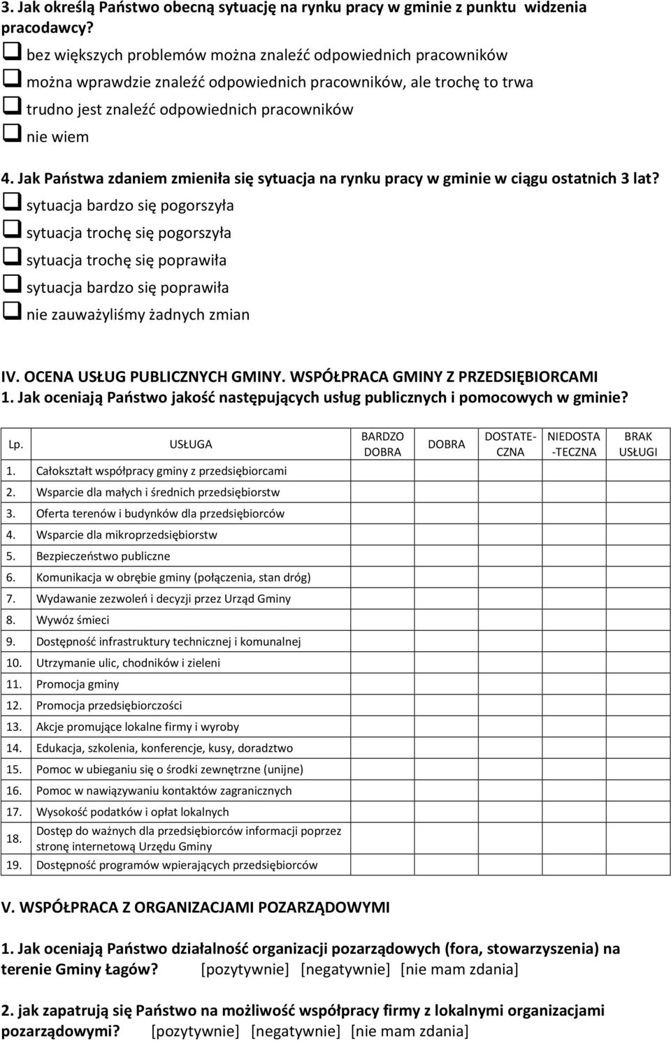 Jak Państwa zdaniem zmieniła się sytuacja na rynku pracy w gminie w ciągu ostatnich 3 lat?