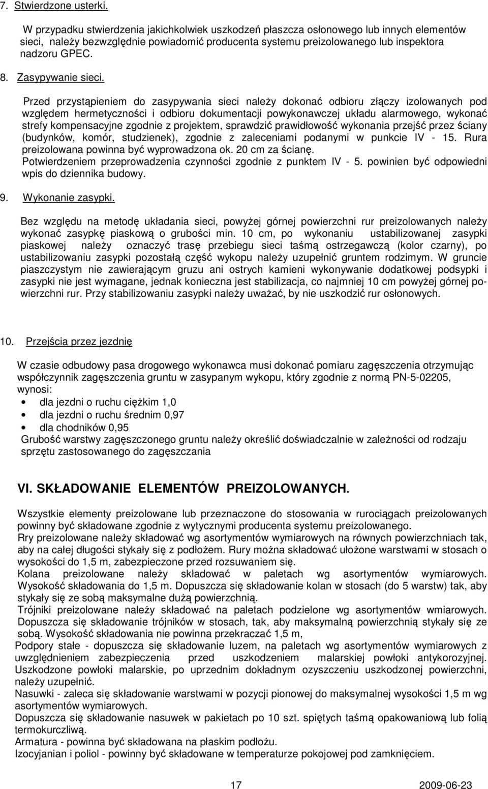 Zasypywanie sieci.