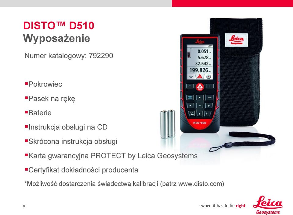 Karta gwarancyjna PROTECT by Leica Geosystems Certyfikat dokładności