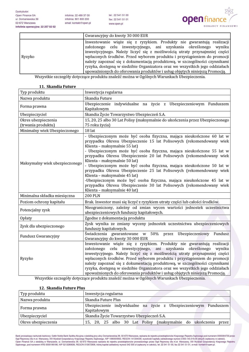 przypadku Okresu Ubezpieczenie 15 lat Polisowych (rekomendowany wiek Klienta maksymalnie 55 lat) - Ubezpieczonym może być osoba fizyczna, mająca nieukończone 55 lat w przypadku Okresu Ubezpieczenie